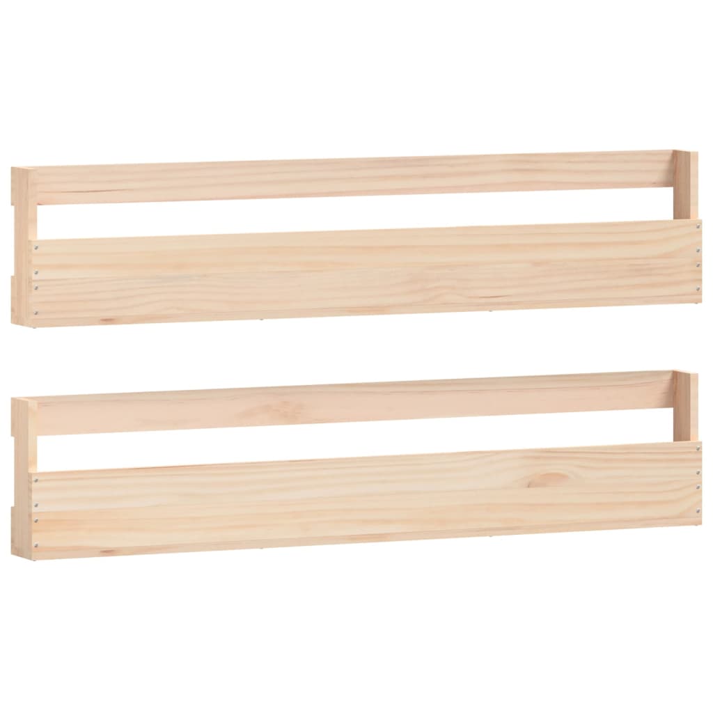 Wand-Schuhregale 2 Stk. 110X9X23 Cm Massivholz Kiefer Natur