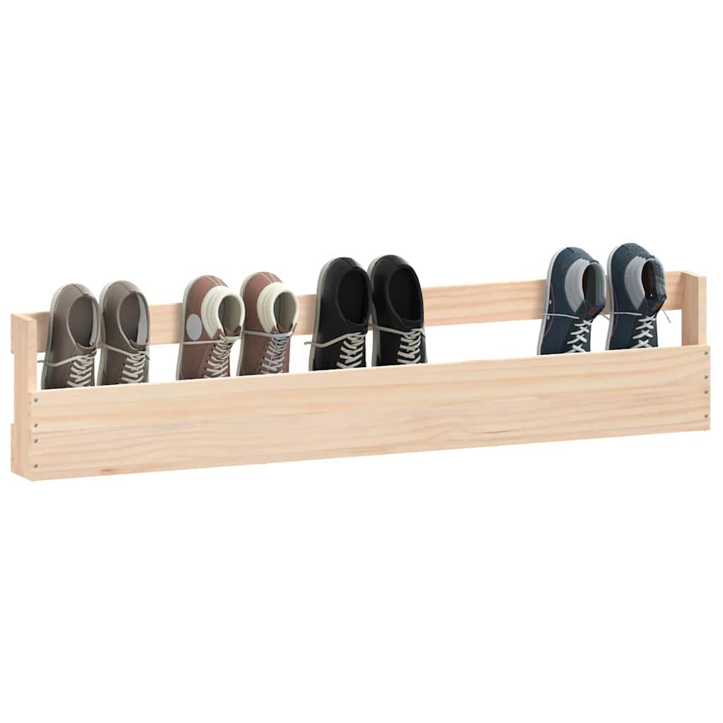 Wand-Schuhregale 2 Stk. 110X9X23 Cm Massivholz Kiefer Natur