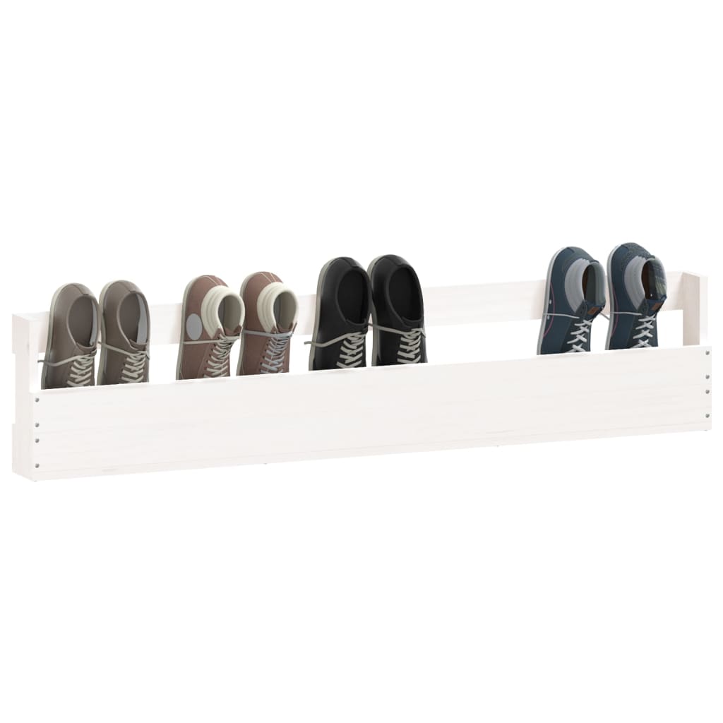 Wand-Schuhregale 2 Stk. 110X9X23 Cm Massivholz Kiefer Weiß