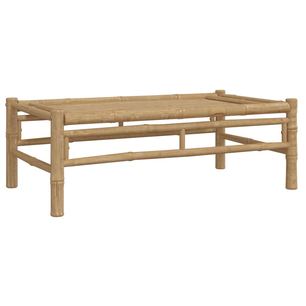 2-Tlg. Garten-Lounge-Set Mit Weißen Kissen Bambus