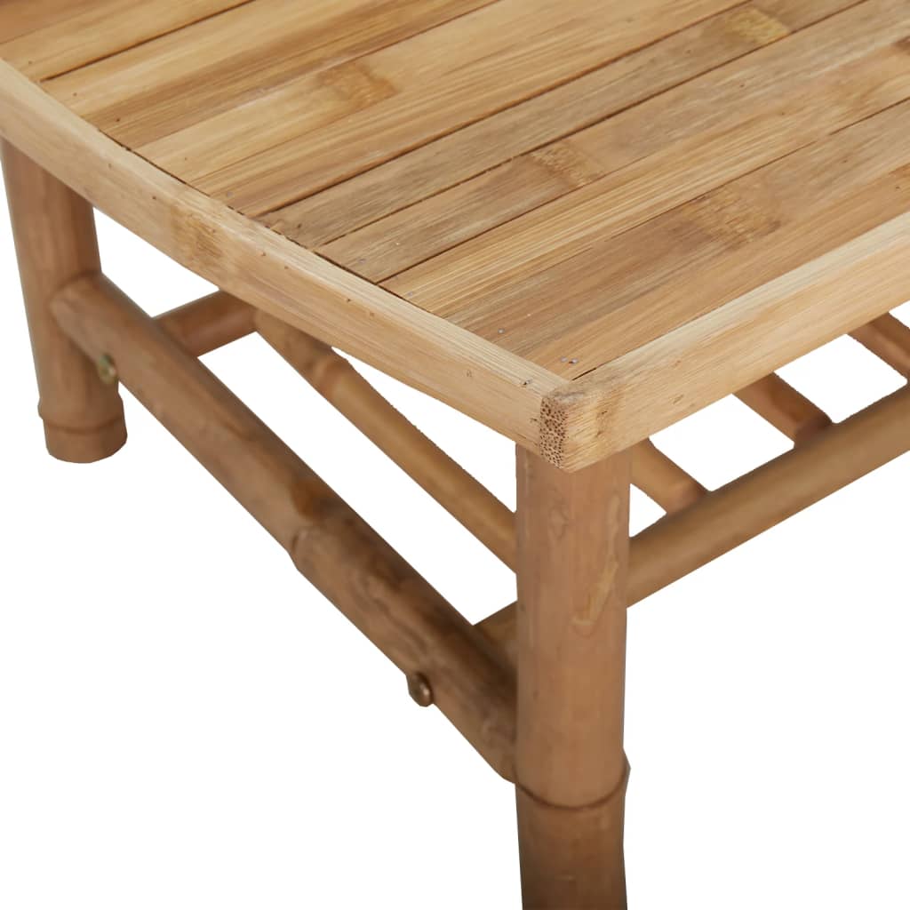 2-Tlg. Garten-Lounge-Set Mit Weißen Kissen Bambus