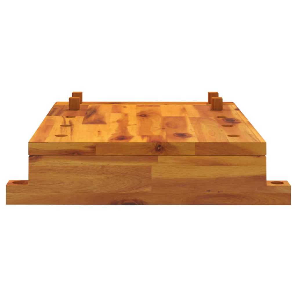 Werkbankplatte Mit Schraubstock 52X44X9,5 Cm Massivholz Akazie