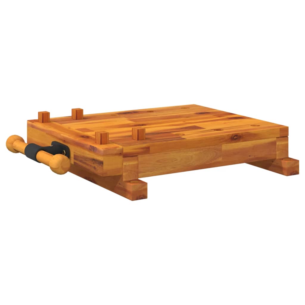 Werkbankplatte Mit Schraubstock 52X44X9,5 Cm Massivholz Akazie