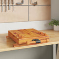 Werkbankplatte Mit Schraubstock 52X44X9,5 Cm Massivholz Akazie