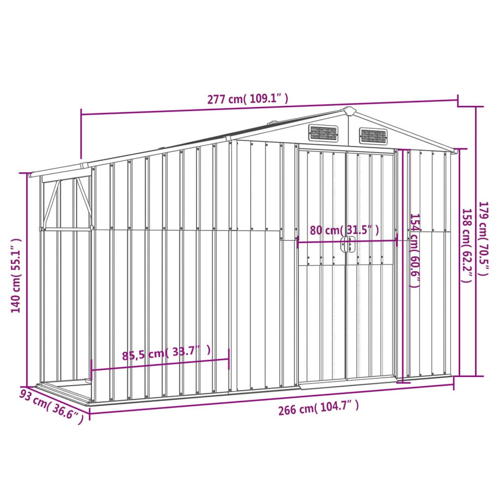 Gerätehaus Verzinkter Stahl