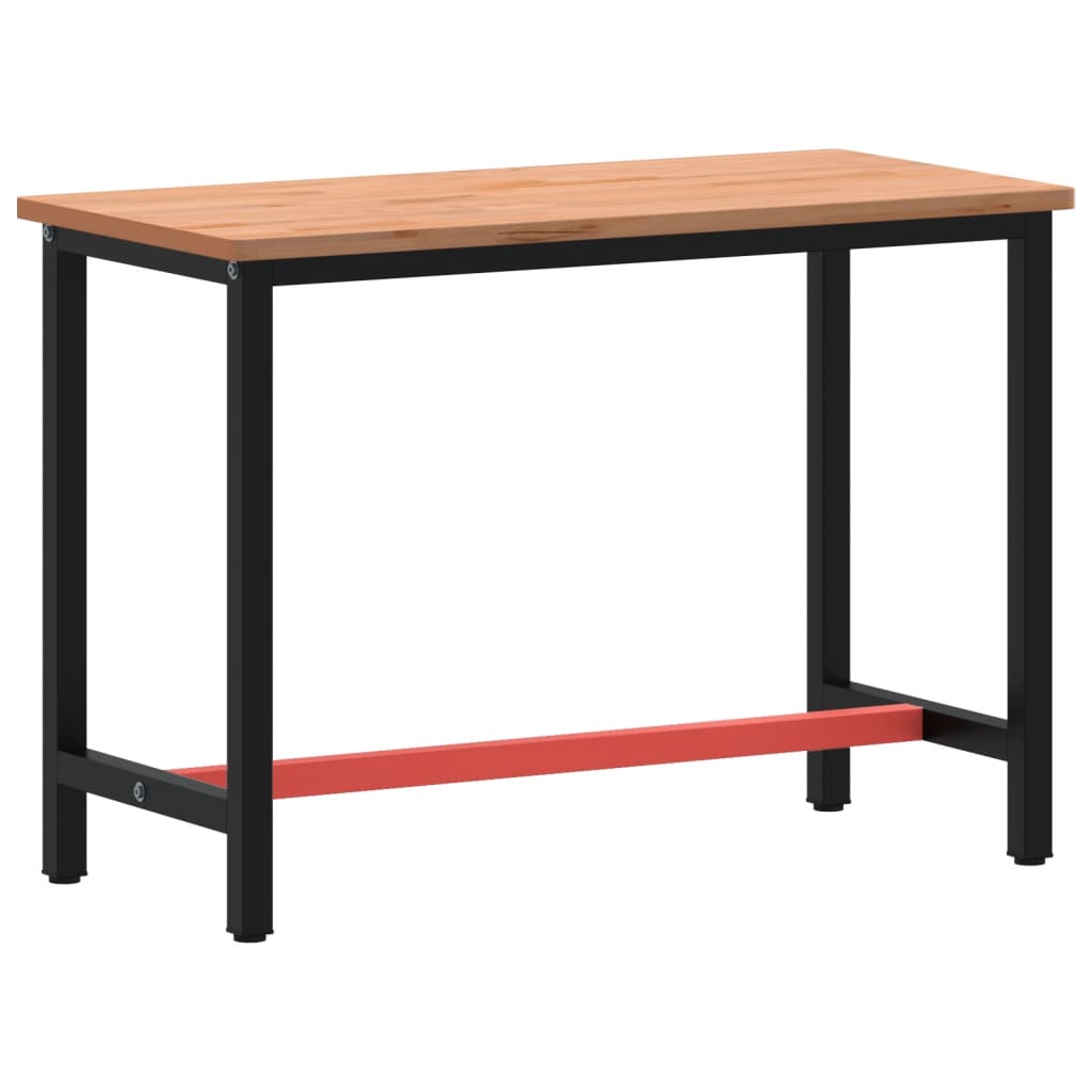 Werkbank 115X55X81,5 Cm Massivholz Buche Und Metall