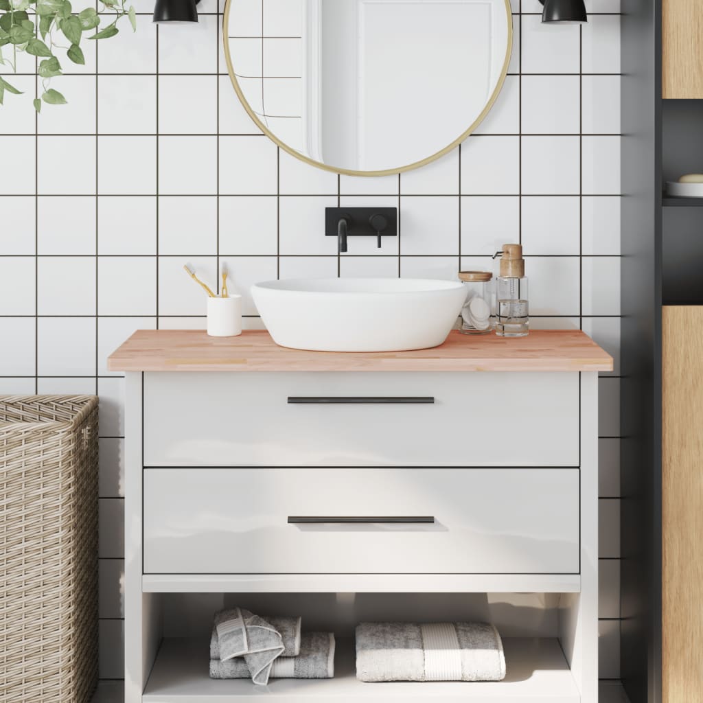 Waschtischplatte 80X40X1,5 Cm Massivholz Buche