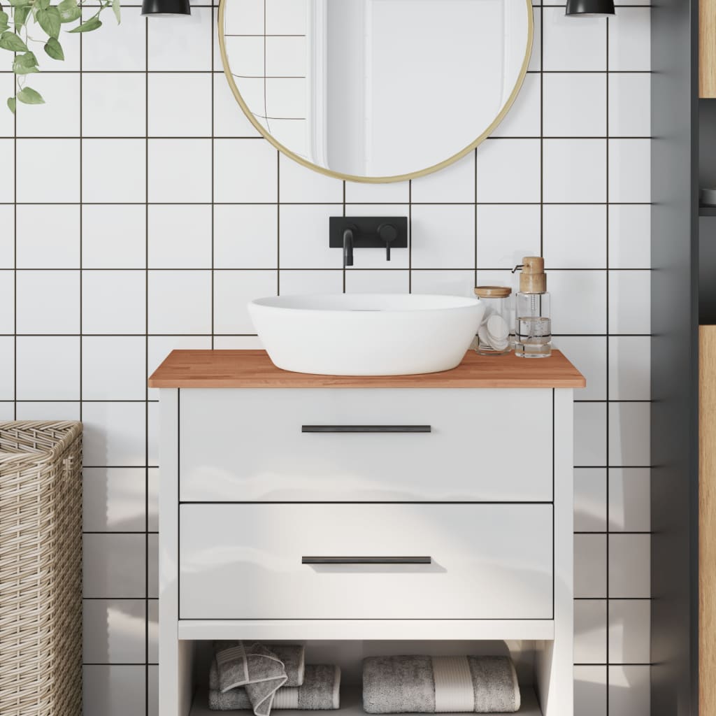Waschtischplatte 80X40X1,5 Cm Massivholz Buche