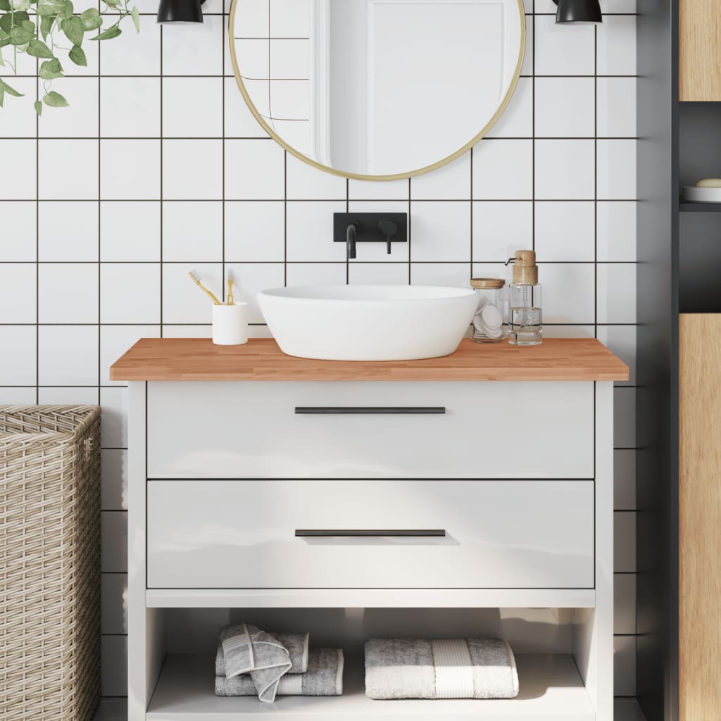 Waschtischplatte 80X40X1,5 Cm Massivholz Buche