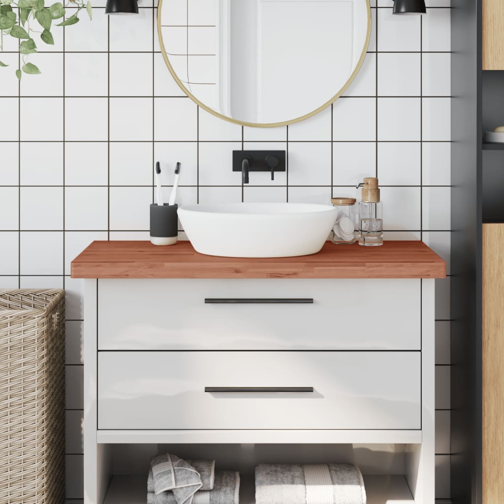 Waschtischplatte 80X40X1,5 Cm Massivholz Buche