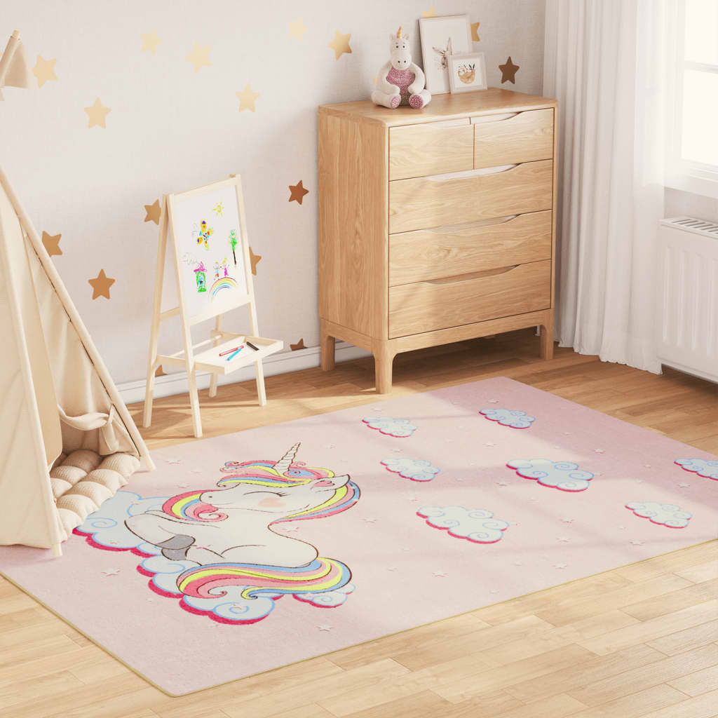Kinderteppich 160X230 Cm Einhorn Waschbar