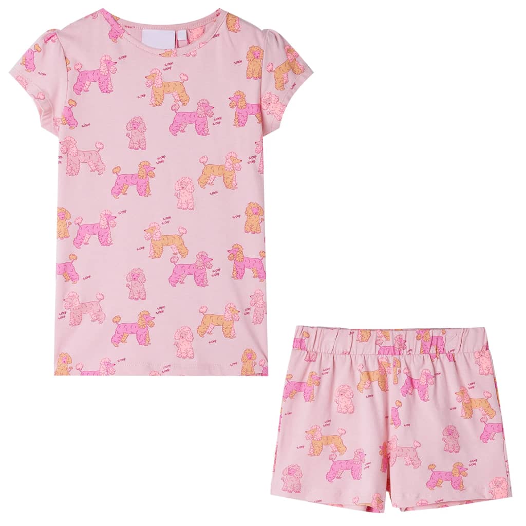 Kinderpyjama Mit Kurzen Ärmeln Hellrosa 128