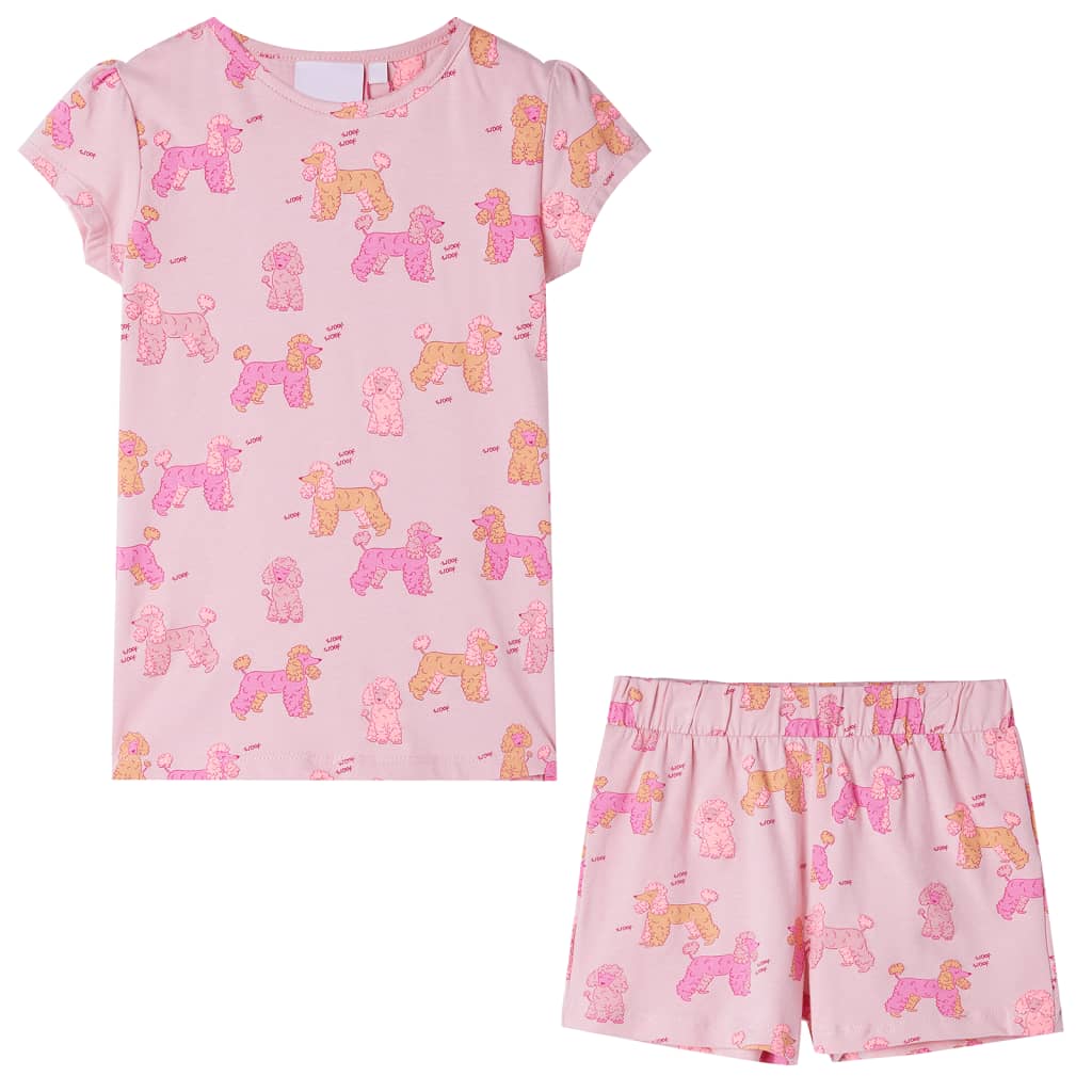 Kinderpyjama Mit Kurzen Ärmeln Hellrosa 128