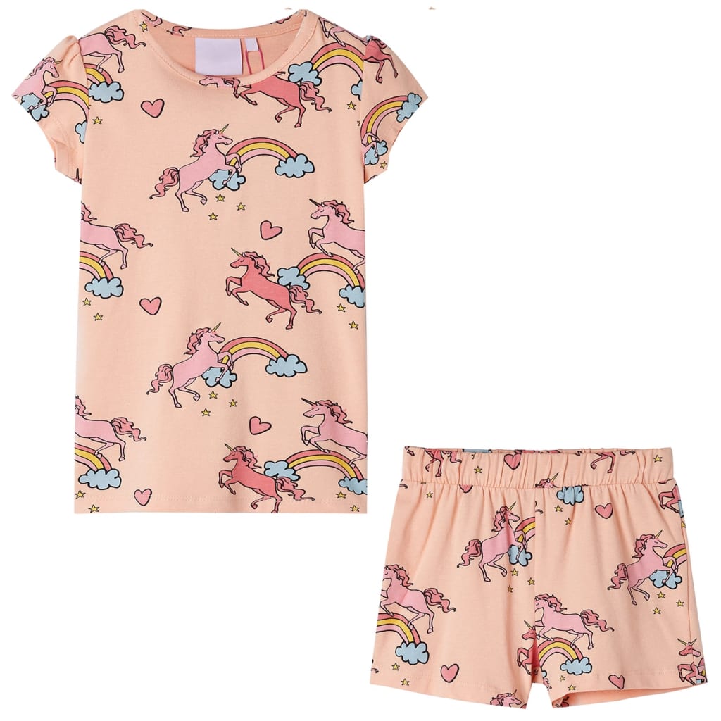 Kinderpyjama Mit Kurzen Ärmeln Hellorange 140