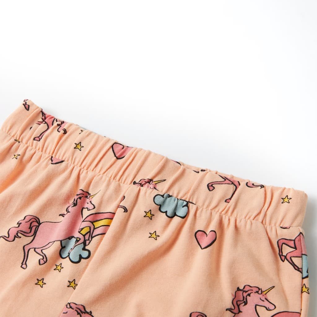 Kinderpyjama Mit Kurzen Ärmeln Hellorange 140