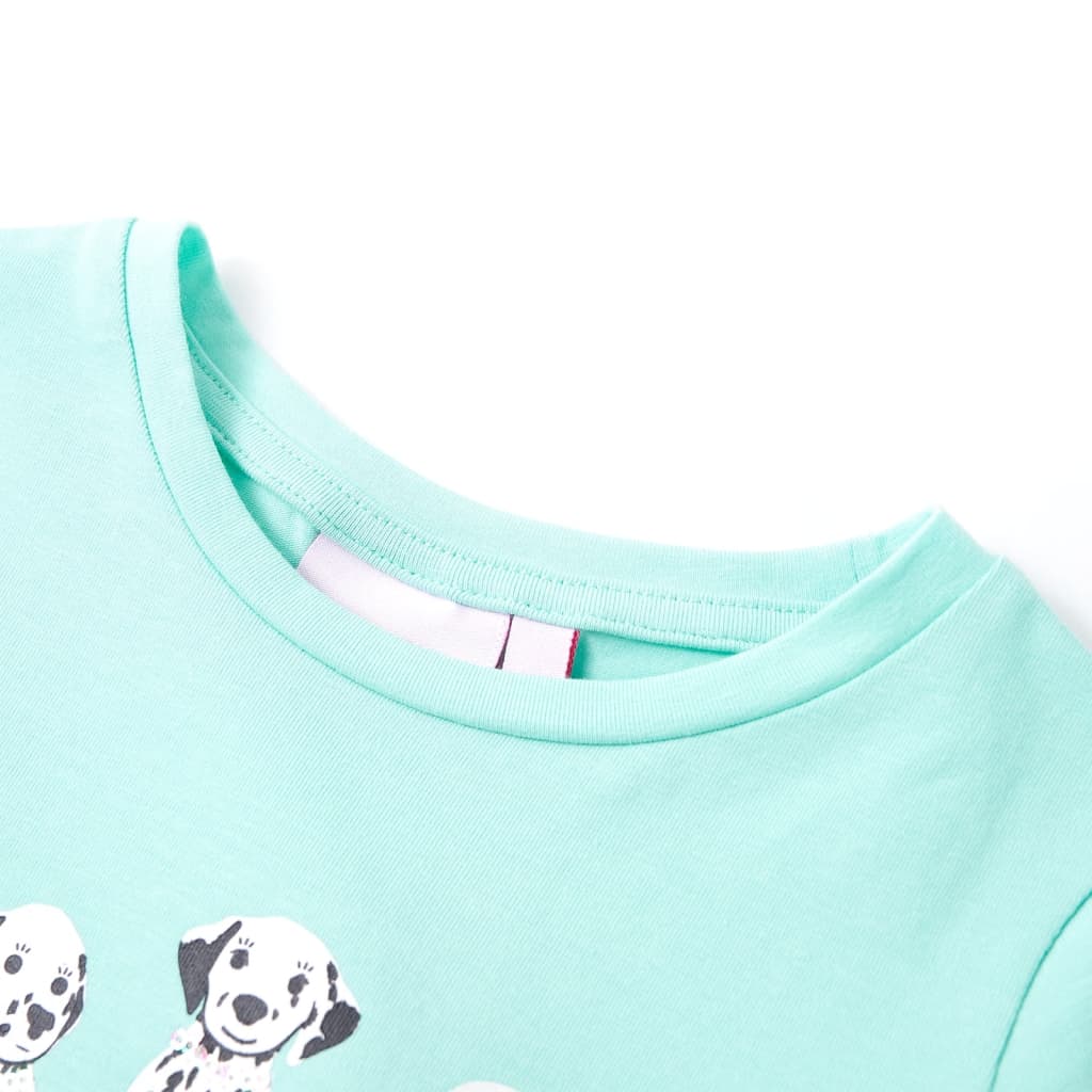 Kinder-T-Shirt Helles Minzgrün 128