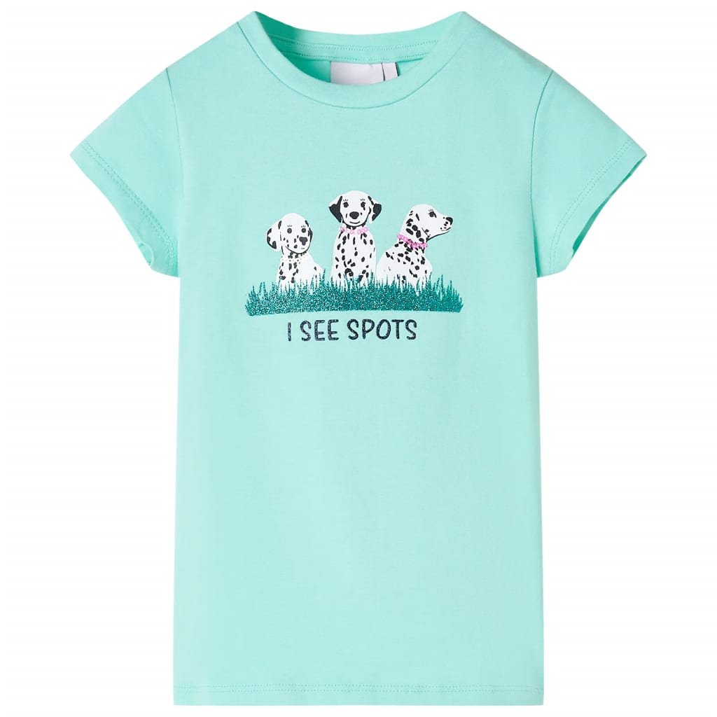 Kinder-T-Shirt Helles Minzgrün 128