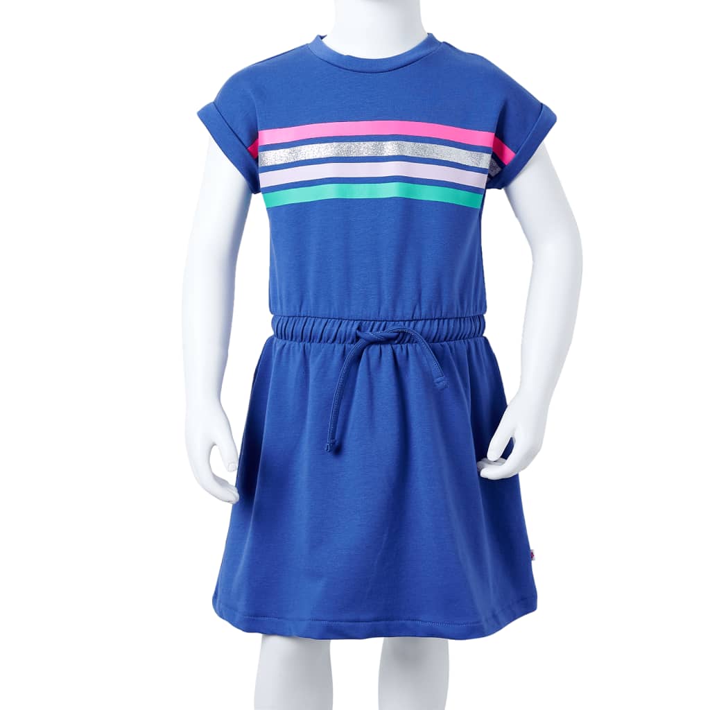 Kinderkleid Mit Kordelzug Kobaltblau 140