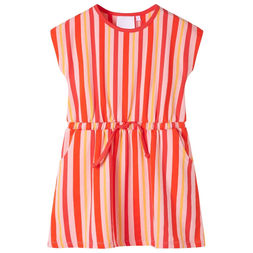 Kinderkleid Mit Kordelzug Rosa Und Rot 128