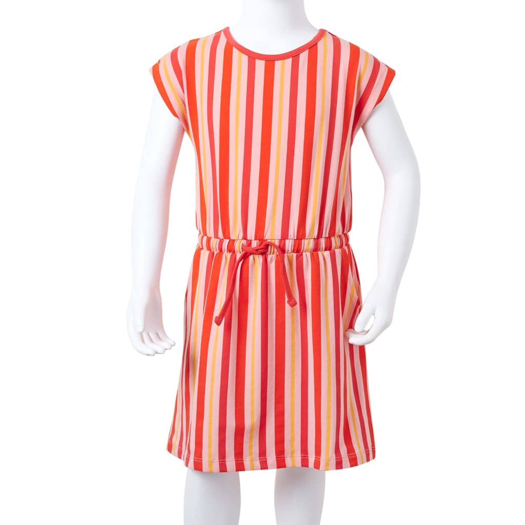 Kinderkleid Mit Kordelzug Rosa Und Rot 128