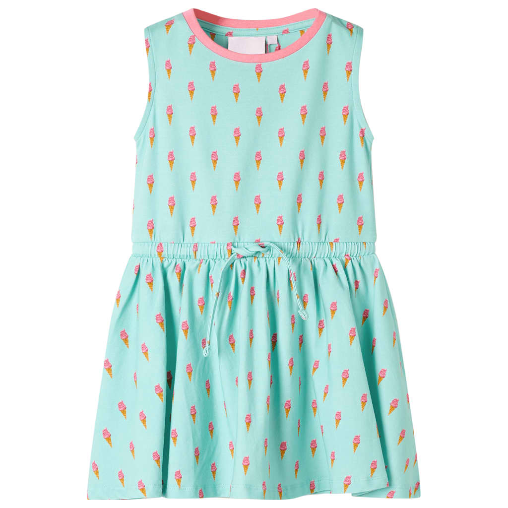 Kinderkleid Mit Kordelzug Helles Minzgrün 140