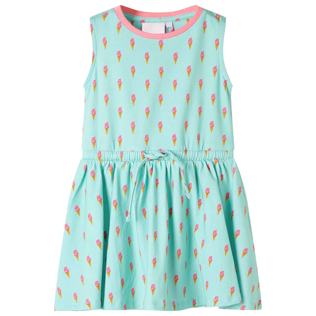 Kinderkleid Mit Kordelzug Helles Minzgrün 140