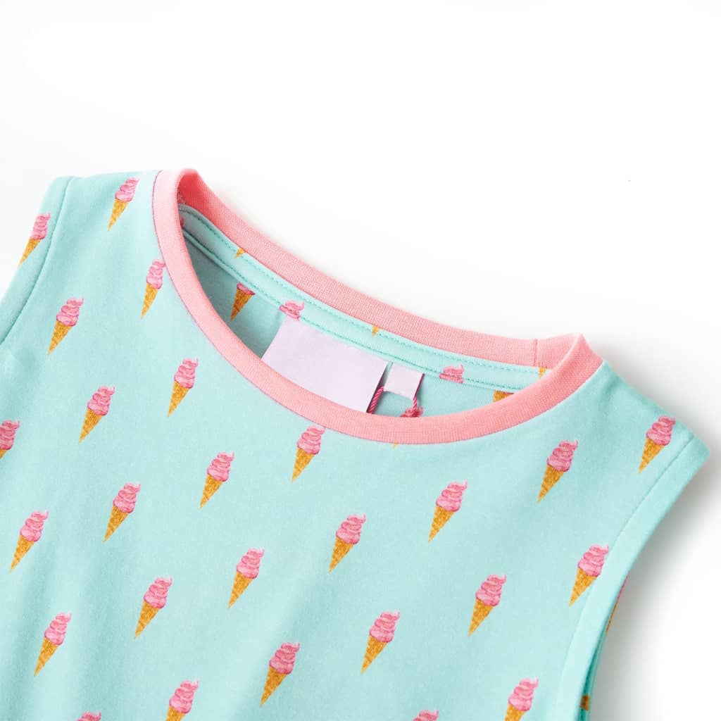 Kinderkleid Mit Kordelzug Helles Minzgrün 140