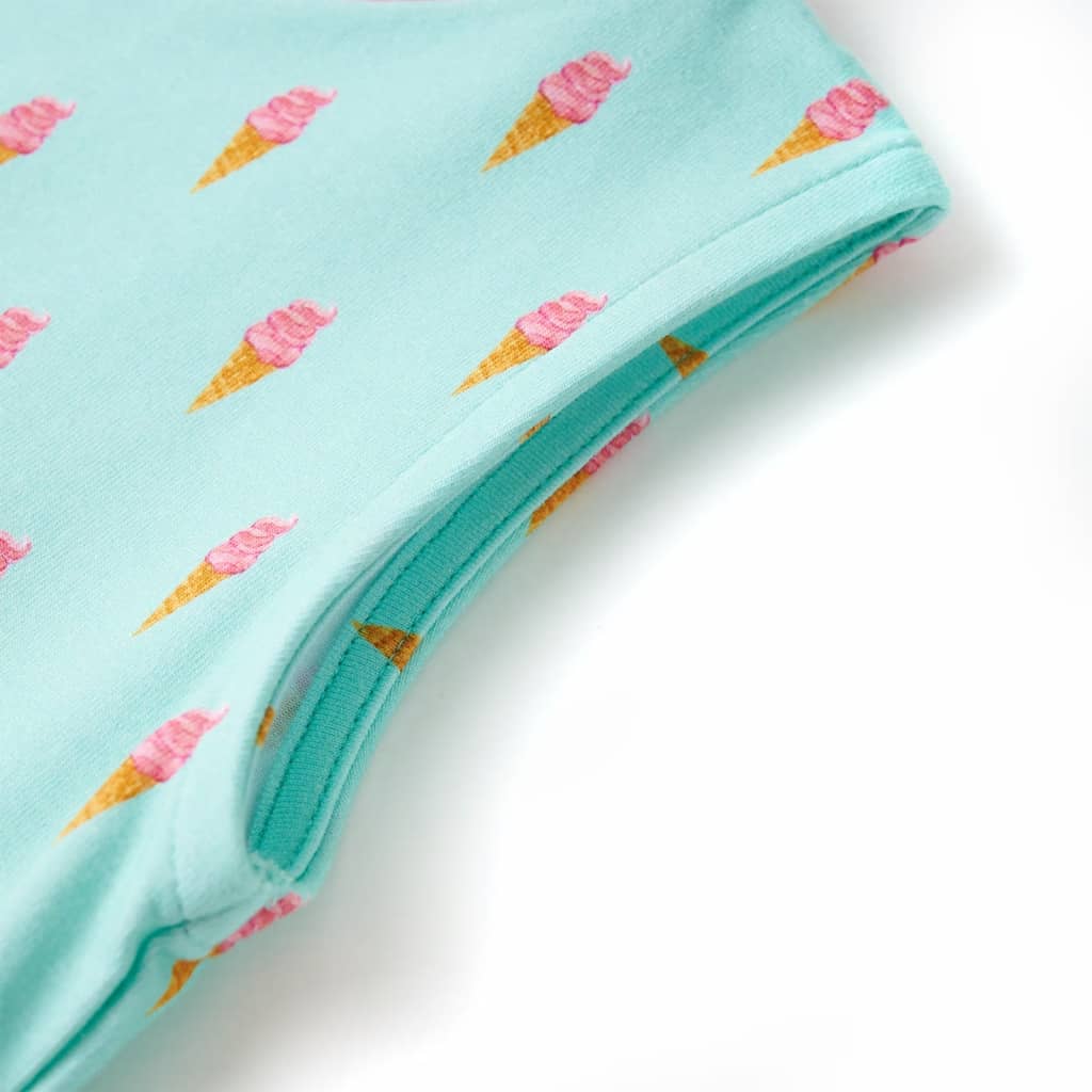 Kinderkleid Mit Kordelzug Helles Minzgrün 140