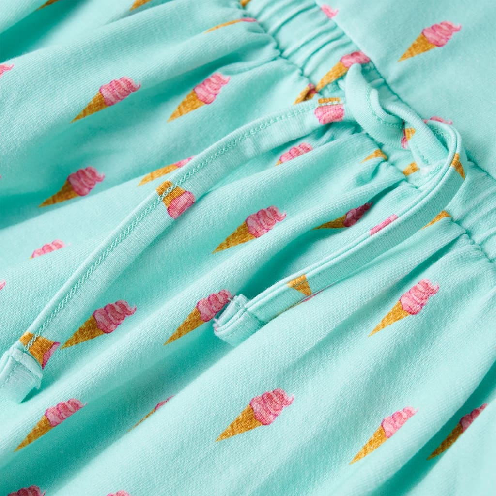 Kinderkleid Mit Kordelzug Helles Minzgrün 140