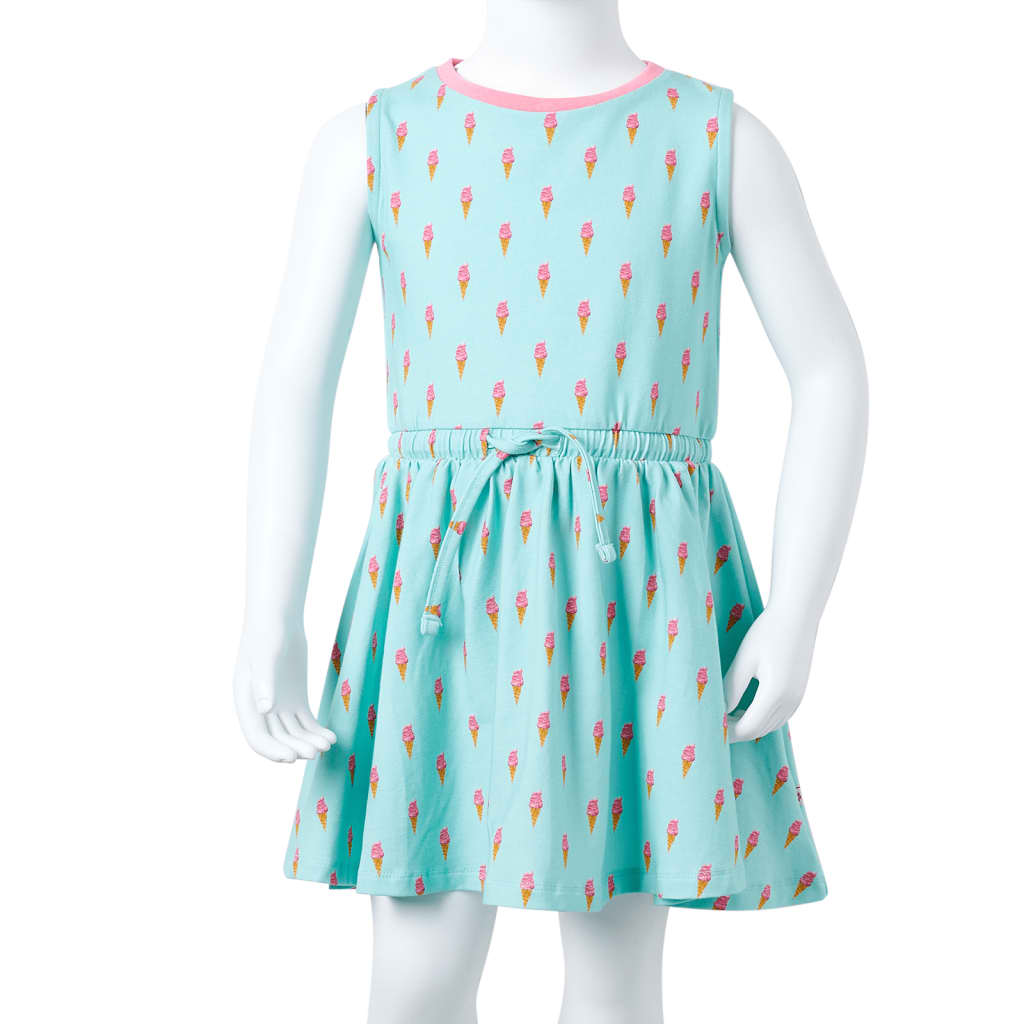Kinderkleid Mit Kordelzug Helles Minzgrün 140