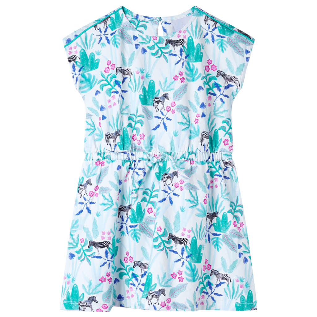 Kinderkleid Ecru Und Dunkles Minzgrün 104