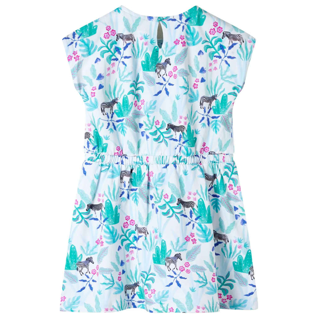 Kinderkleid Ecru Und Dunkles Minzgrün 104