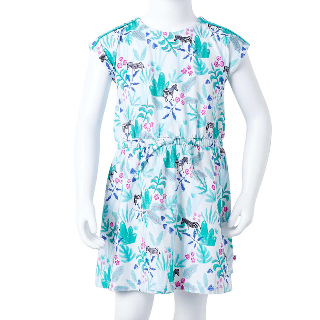 Kinderkleid Ecru Und Dunkles Minzgrün 104
