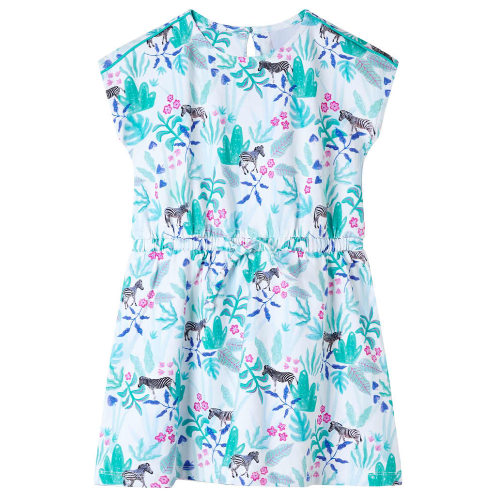 Kinderkleid Ecru Und Dunkles Minzgrün 104