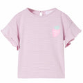 Kinder-T-Shirt Mit Rüschenärmeln Lila 104