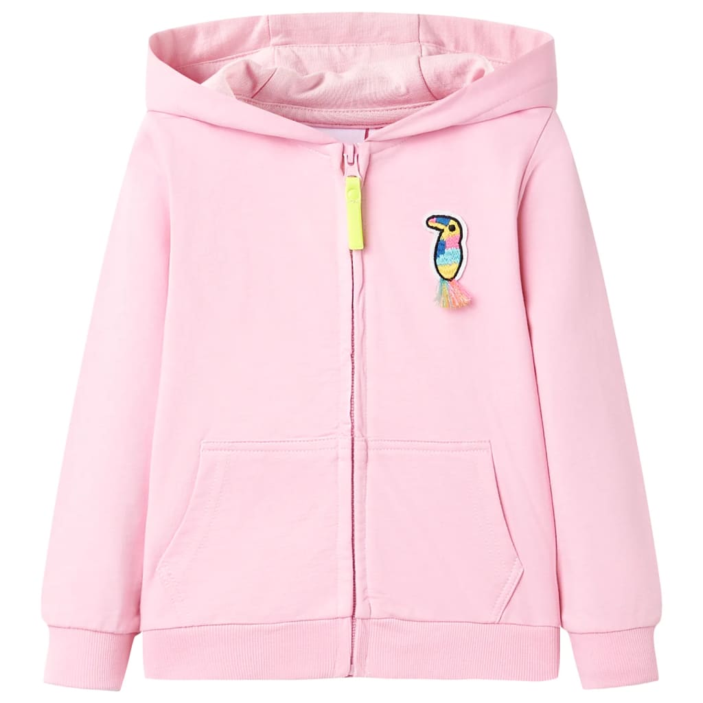 Kinder-Kapuzenpullover Mit Reißverschluss Hellrosa 92