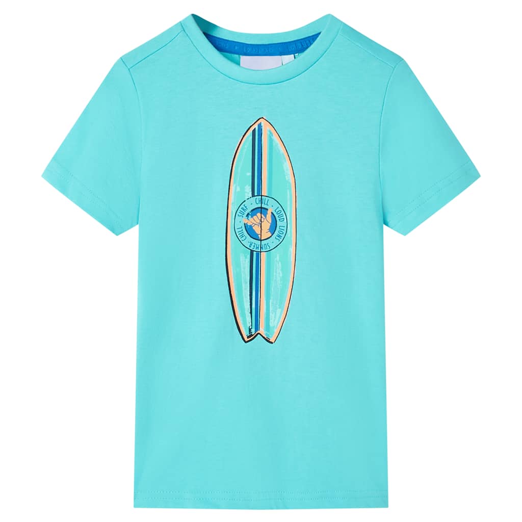 Kinder-Kurzarmshirt Blau 140