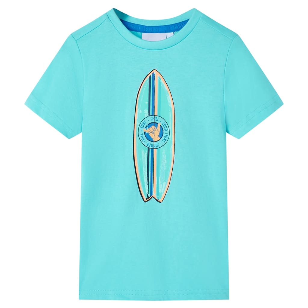 Kinder-Kurzarmshirt Blau 140
