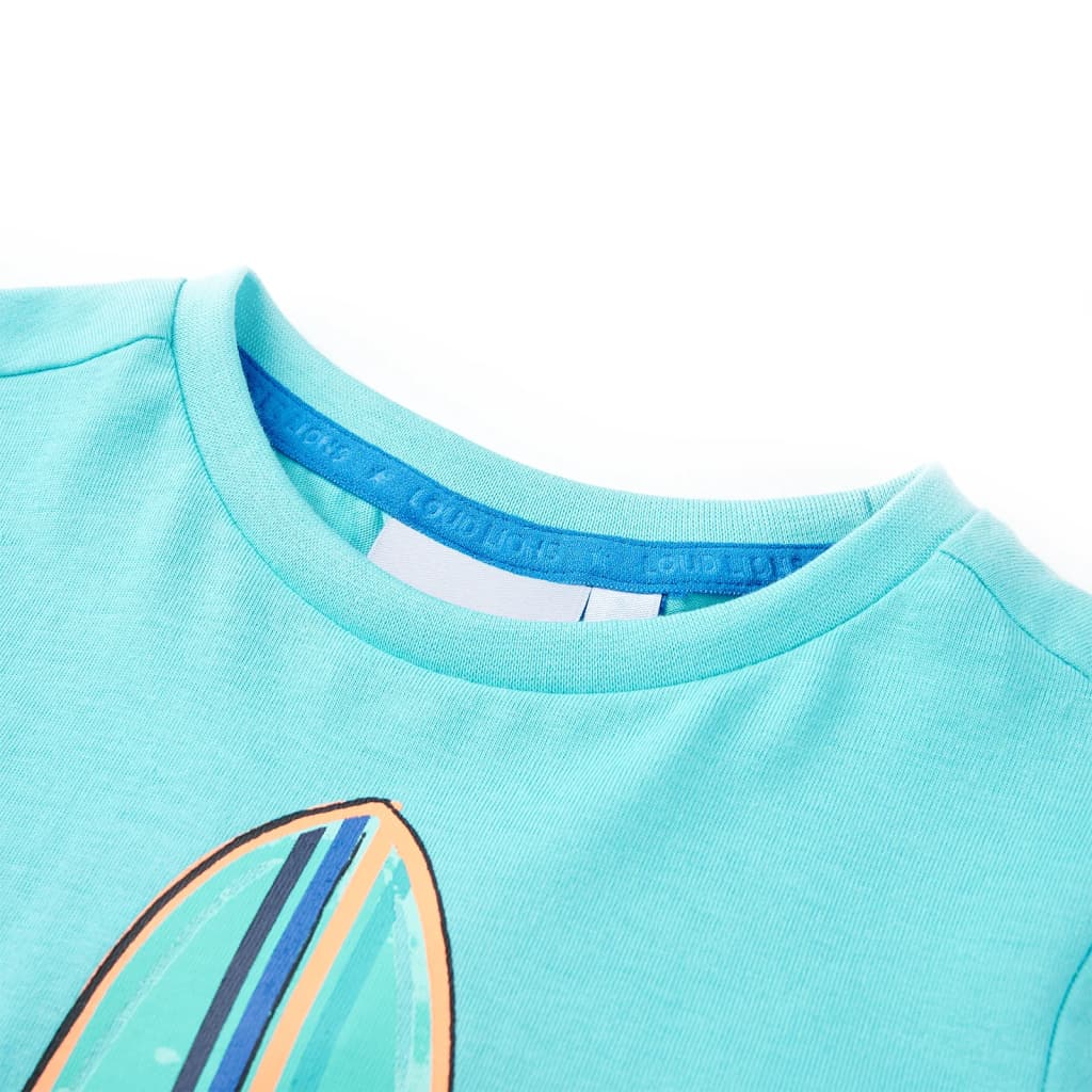 Kinder-Kurzarmshirt Blau 140