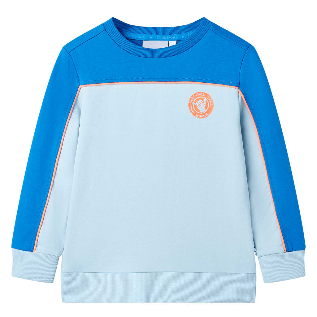 Kinder-Sweatshirt Knallblau Und Hellblau 140
