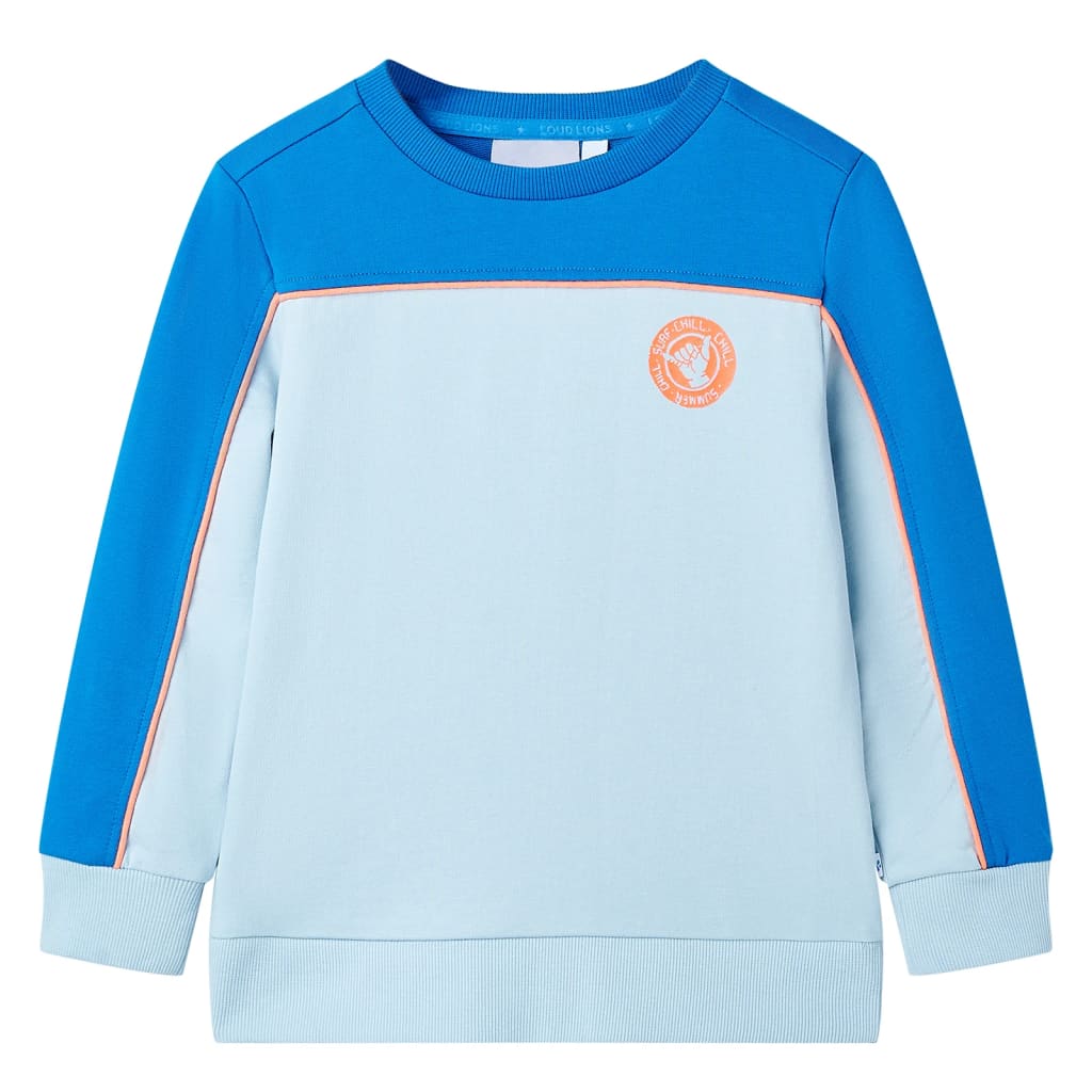 Kinder-Sweatshirt Knallblau Und Hellblau 140