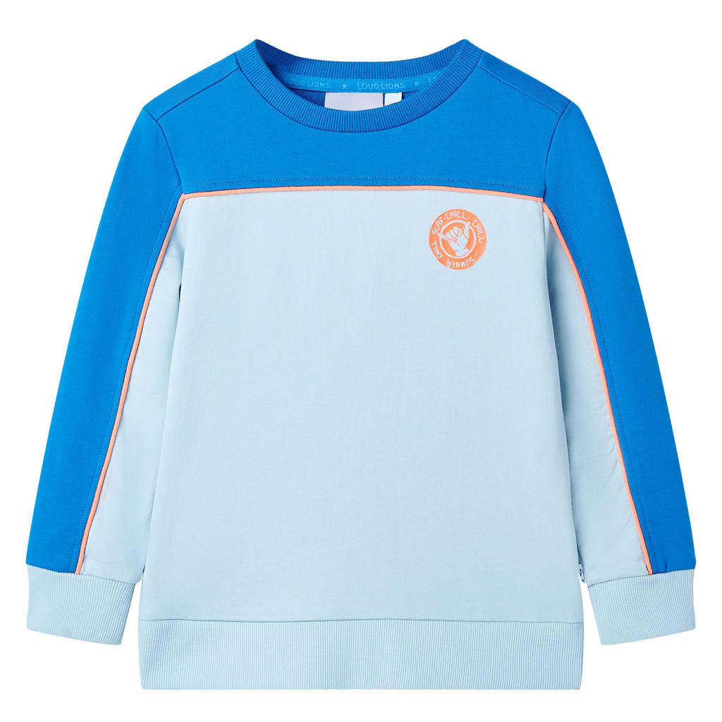 Kinder-Sweatshirt Knallblau Und Hellblau 140