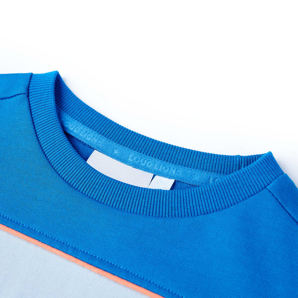 Kinder-Sweatshirt Knallblau Und Hellblau 140