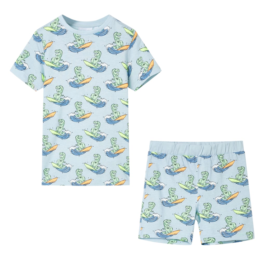 Kinderpyjama Mit Kurzen Ärmeln Hellblau 140