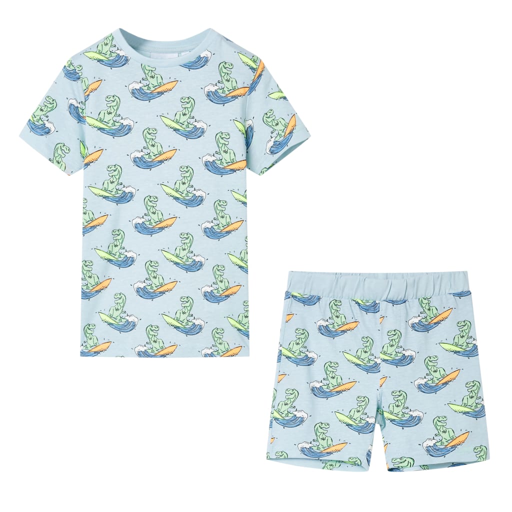 Kinderpyjama Mit Kurzen Ärmeln Hellblau 140