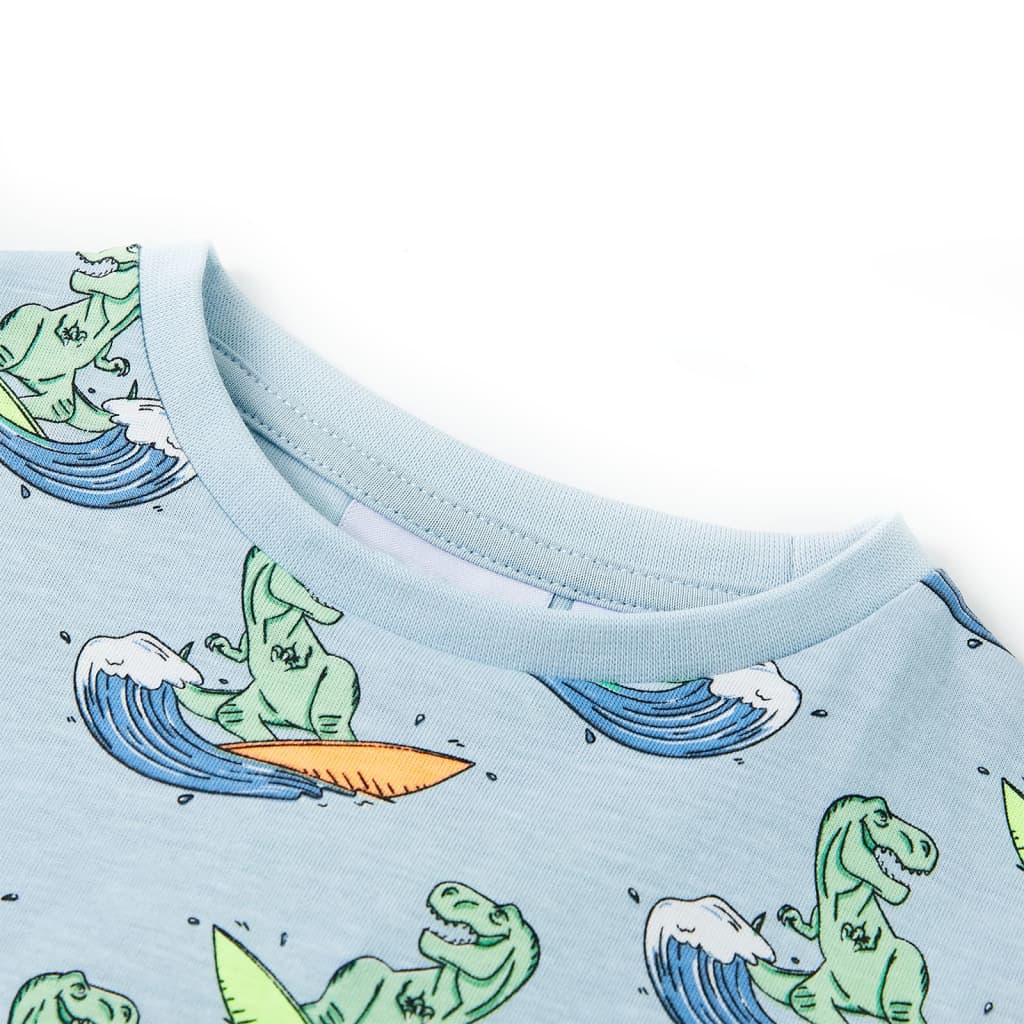 Kinderpyjama Mit Kurzen Ärmeln Hellblau 140