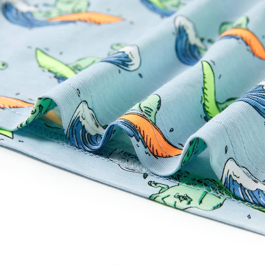 Kinderpyjama Mit Kurzen Ärmeln Hellblau 140