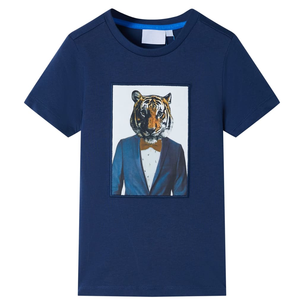 Kinder-Kurzarmshirt Dunkel 128