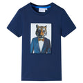 Kinder-Kurzarmshirt Dunkel 128