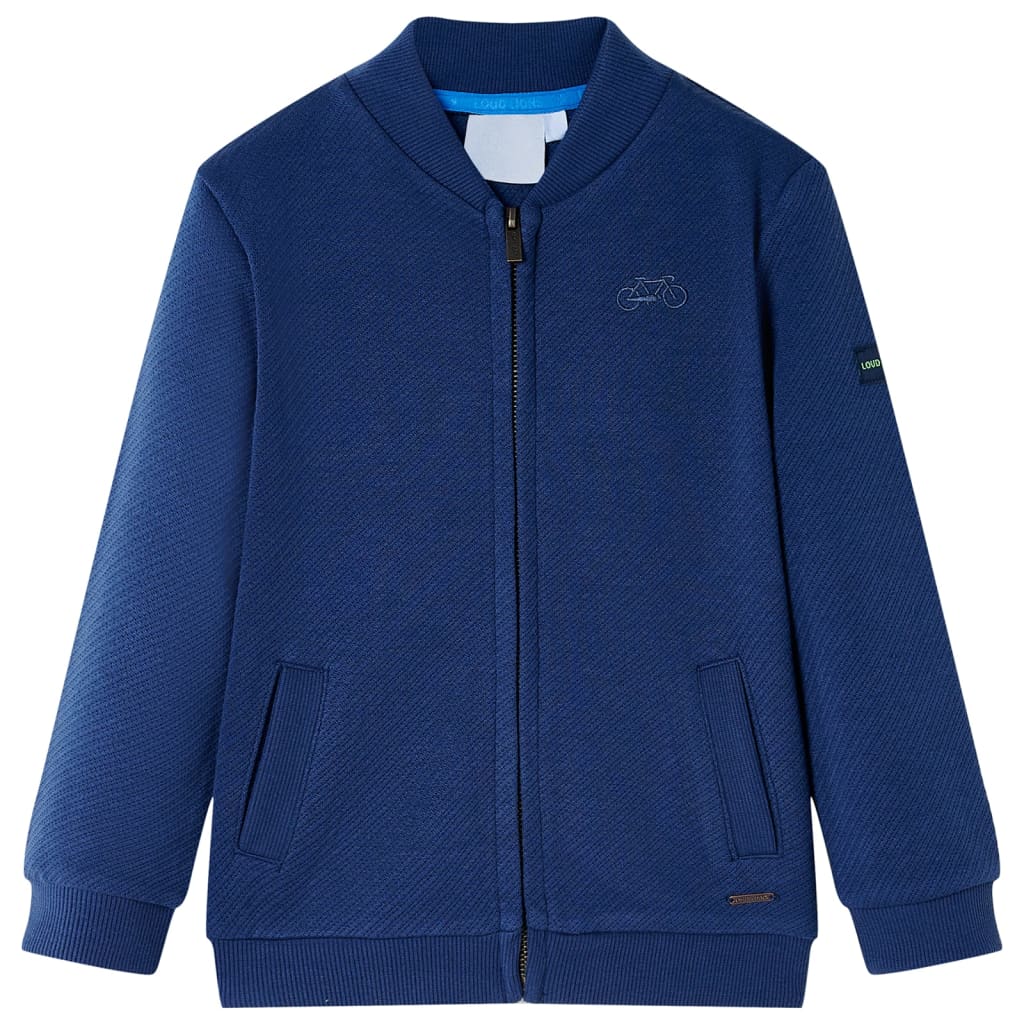 Kinder-Sweatshirt Mit Reißverschluss Marineblau 92